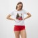 Female home set (T -shirt, shorts), white/red color, size 48