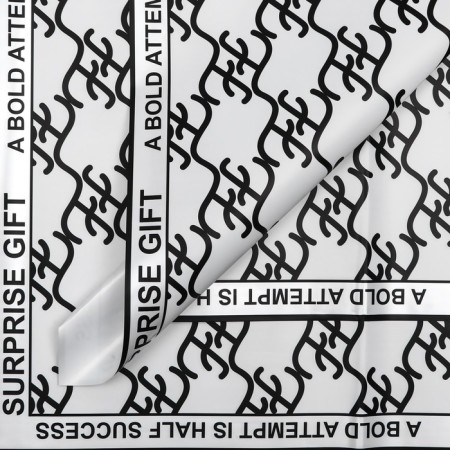 Matte flowers film, 57x57cm, white
