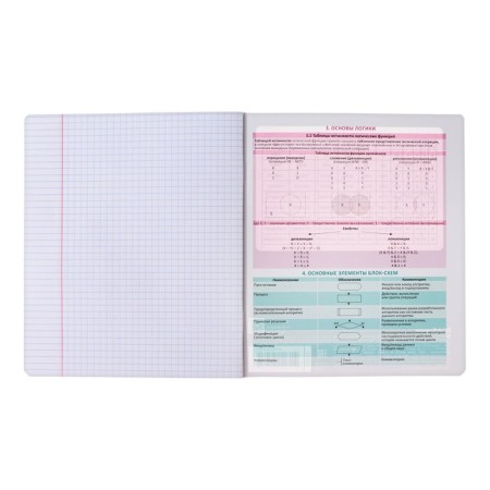 Subject notebook, 48 sheets, cage, computer science Erichkrause "Persons", plastic cover silk-screen covers, Blok Offset 100%, information block-8