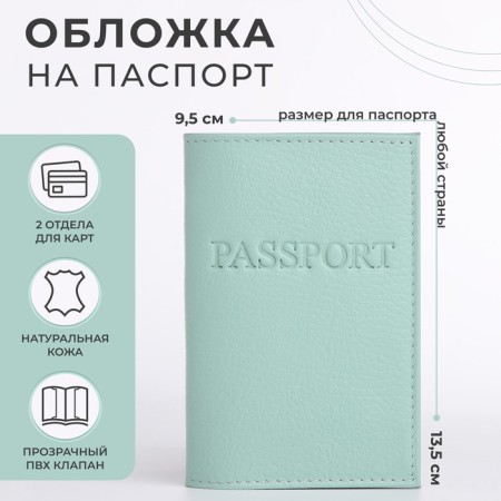 Cover for passport, mint color