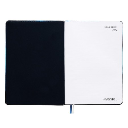 Leduced Diary A5, 160 sheets, Devente.nature, solid cover of artificial leather with foam, liesse, block 70 g/m2, blue-2