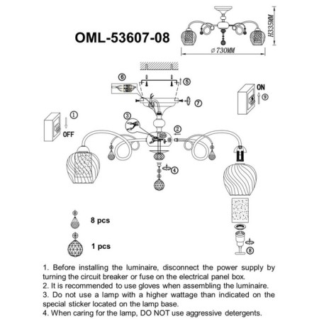 Ceiling chandelier TELTI E14 320W-2