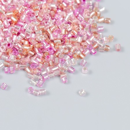 Glass bead 12/0 "cylinder. Pink melange" 10 g-1