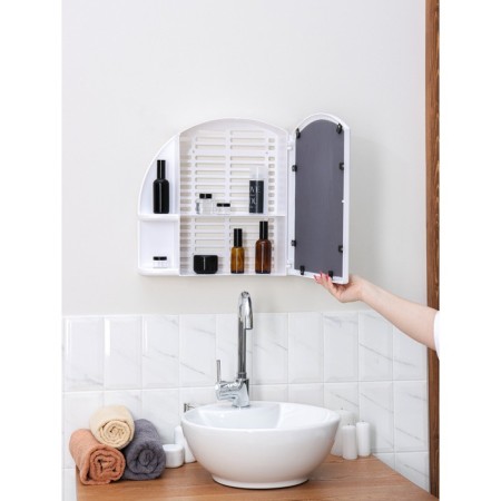 Cabinet for a bathroom with a mirror "Orion", snow-white color-6