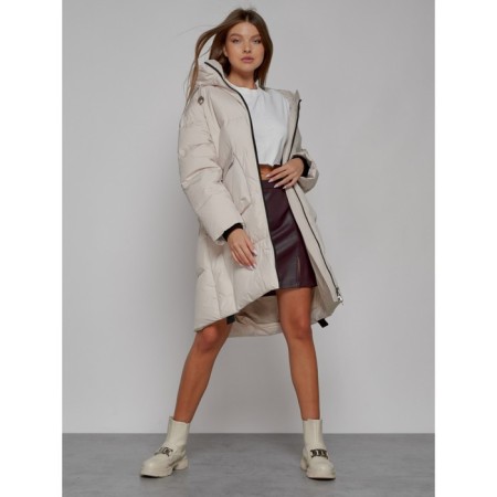 Coat insulated winter female, size 46, beige color-9