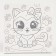 Picture on numbers on a canvas with a subframe for children “A cat with a bow”, 17 x 17 cm