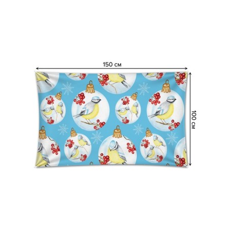 Decorative panel with photo printing "Tits on a branch", horizontal, size 100x150 cm-1