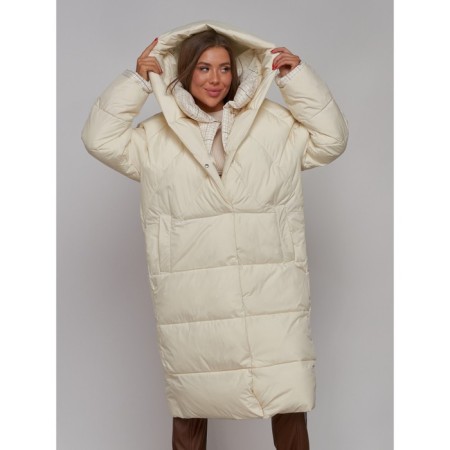 Coat insulated winter female, size 50, light-beige color-11