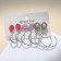 Set of earrings 6 pairs "Assorted" strawberries, watermelon and flower, color in silver