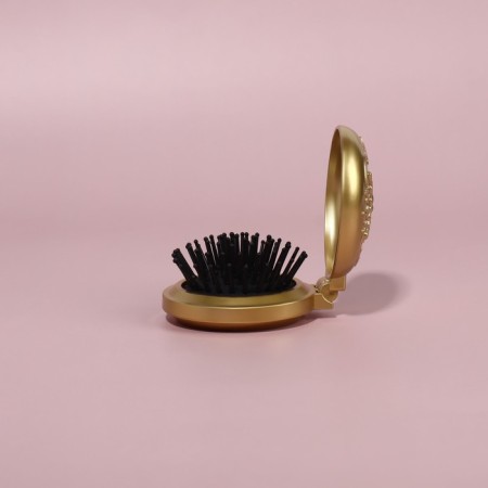 Massage comb “mother -of -pearl butterfly”, folding, with a mirror, d = 6 cm, color mix-3