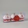 Christmas tree decoration "Funned house" (set of 3 pcs) 6x5 cm, red-white