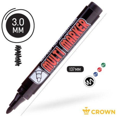Permanent marker 3.0 mm, Crown Multi Marker, bullet, black-3