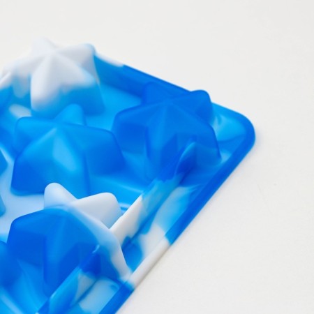 Form for ice and confectionery "Asterles", 20.1 × 10.2 cm, h = 2 cm, cell 4.5 cm, blue color-5