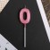 Candle for the cake, number "0", pink.