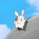 Icon "Funny rabbit", white color in gold