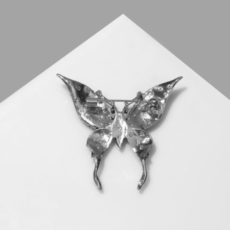 Brooch "Butterfly" is elegant, the color is dark blue in silver-1
