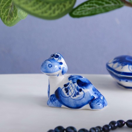 Souvenir "Turtle with a long neck", 6 cm, gzhel-1
