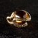 Souvenir "Snake with a ball", brass, amber, 2x2x3 cm