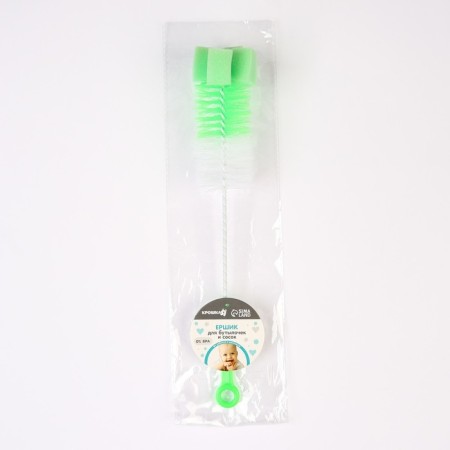 Brush for bottles, with a sponge, color mix-3