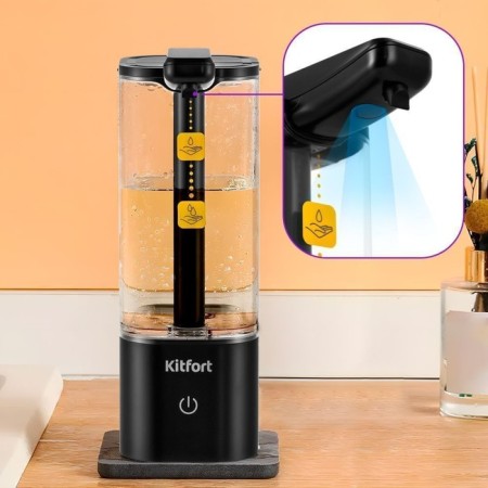 Touch-soap for liquid soap KitFort KT-6064-2, 2.5 W, 550 ml, black-2