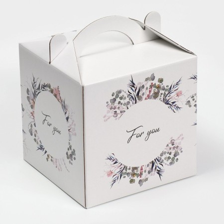 Confectionery box with a window, a chest, packaging, a “delicate wreath” 20 x 20 x 20 cm-3