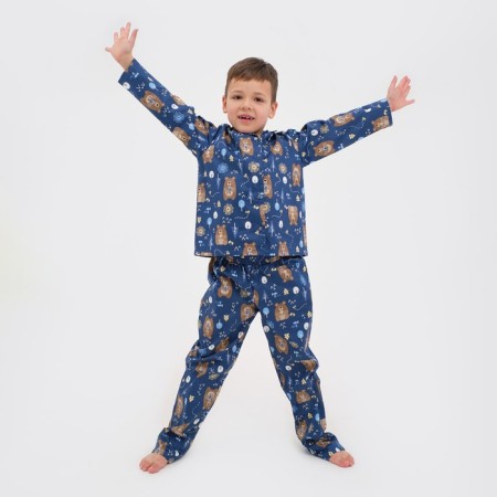 Pajama nursery (shirt, trousers) KAFTAN "Bears", p. 110-116, blue-5