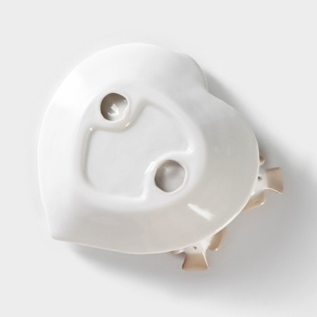 Ceramic serving dish "Doves on a leaf", 13 × 13 × 2 cm, white color-7