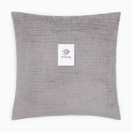Pillowcase decorative Ethel Velvet 43x43cm, gray color, polyester-4
