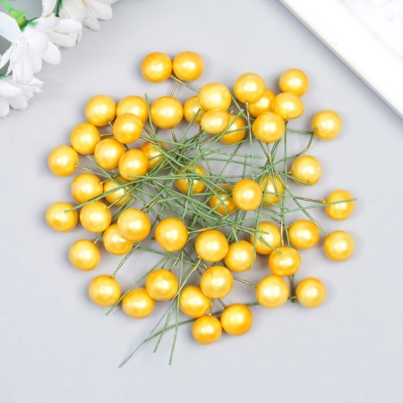 Stamens for flowers "Ball pearl-yellow" d = 1.2 cm 6x1.2x1.2 cm-2
