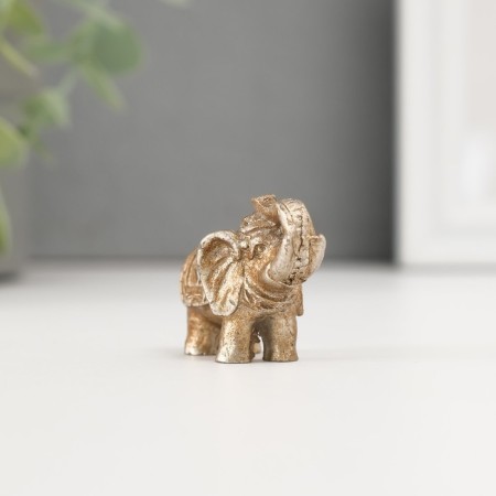 Souvenir Polystone "Elephant with a Flower on the Popon" 3x4x1.5 cm-1