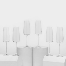 A set of glasses for champagne Lord, 340 ml, crystal glass, 6 pcs