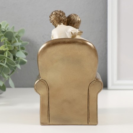 Polystone souvenir "Cozy evening with a grandfather behind the book" 13x10.5x16.5 cm-2
