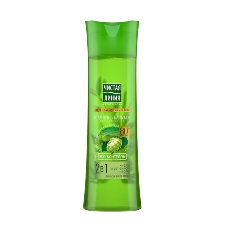 Shampoo and hair balm clean line 2 in 1 “phytocaratin”, with hops and burdock oil, 400 ml-6