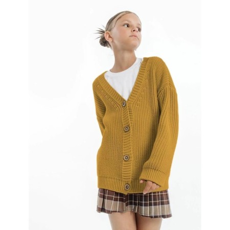 Cardigan for girls, height 140 cm, yellow color-11