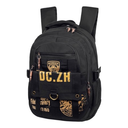 Youth backpack 40 x 28 x 14 cm, ergonomic back, monkking, w207 black-3