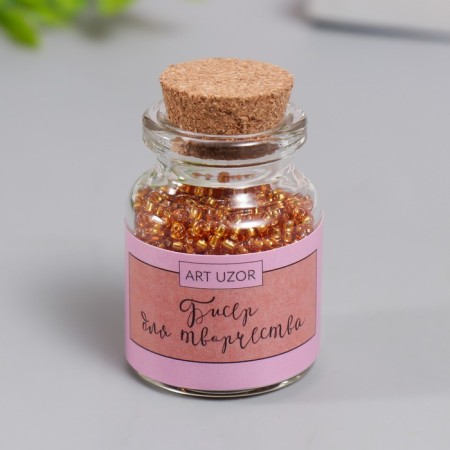 12/0 round beads in the bottle "Bronze-brown" transparent-color 20 g