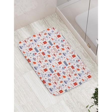 Bathroom mat "Festive cat", anti -slip, size 52x77 cm