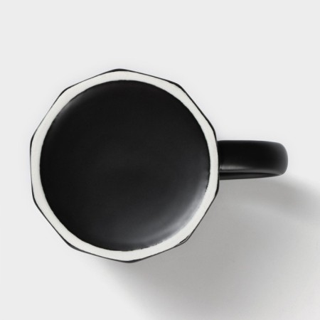 Ceramic mug with a spoon Simple, 350 ml, black color-6
