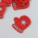 Decor "Mitten" red 5 cm set 6 pcs foam glitter