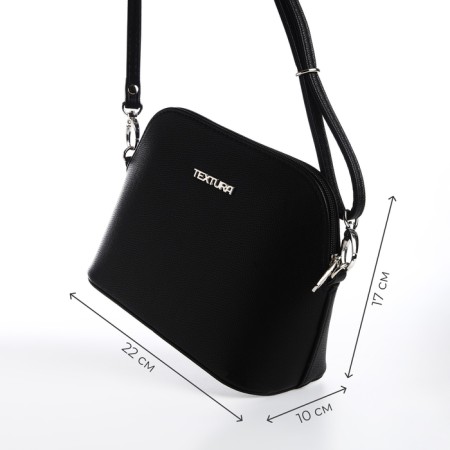 Women's bag over the shoulder Textura, small size, black color-1