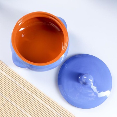 Ceramic pot of baking "Borisovsky" 0.7l / 15x9cm, rainbow mix-10