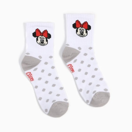 Set of socks "minnie", Minnie Mouse, gray/white color, 16-18 cm-2