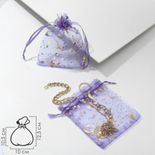 Gift bag “Stars with a month”, 10 × 12.5, purple color with gold