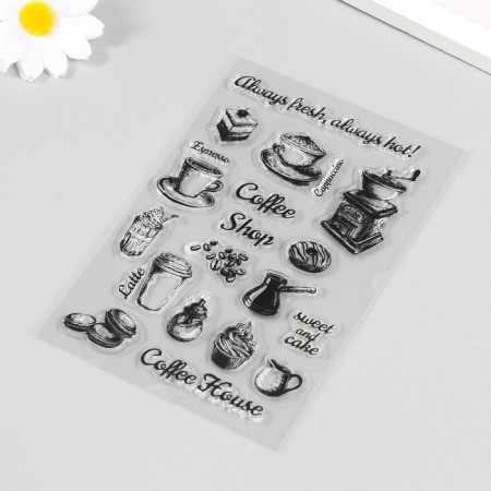Stamp for creativity Silicon "Fresh Coffee" 16x11 cm-1