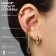 Set of earrings and cafs "Classic", color gold