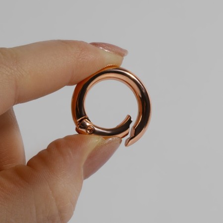 Karabin ring, d = 16/24, thickness - 4 mm, 5 pcs, color pink gold-2