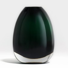 Josephine flower vase made of transparent green glass 12 x 10 x 10 cm