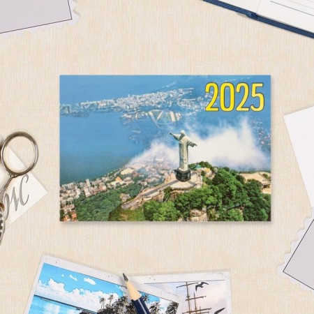 Pocket calendar "World attractions" 2025, 7x10 cm, mix-4