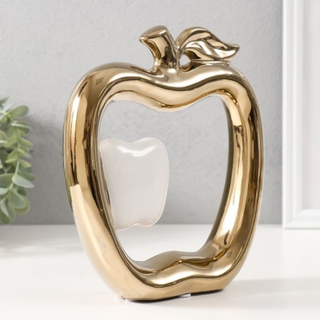 Souvenir Ceramics "Abstraction. Apples" Gold with white 17x5x20.5 cm-2