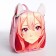School textile backpack with ears on the hairpins "Anime", 27x23 cm, pink color